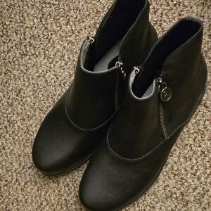 Alegria Black  Ankle Booties with Side Zip